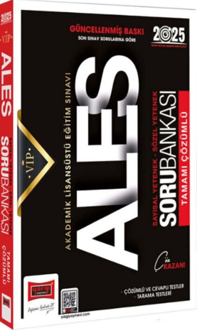 2025 ALES Vip Sayısal-Sözel Yetenek Tamamı Çözümlü Soru Bankası Yargı Yayınları