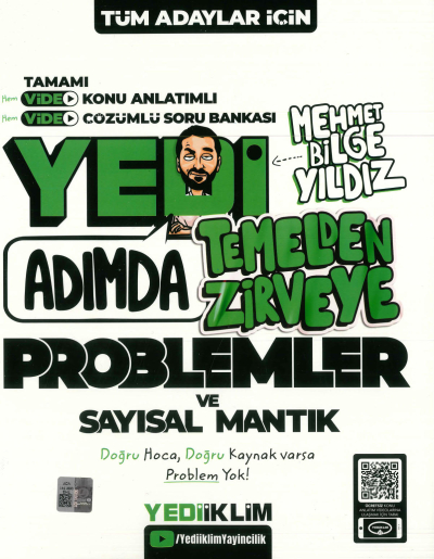 KPSS-ALES-DGS Yedi Adımda Temelden Zirveye Problemler ve Sayısal Mantık Video Konu Anlatımlı Video Çözümlü Soru Bankası Yediiklim Yayınları FotokoPink