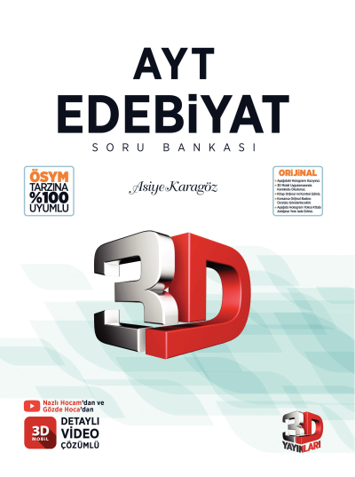 2026 AYT 3D Edebiyat Tamamı Video Çözümlü Soru Bankası 3D Yayınları FotokoPink