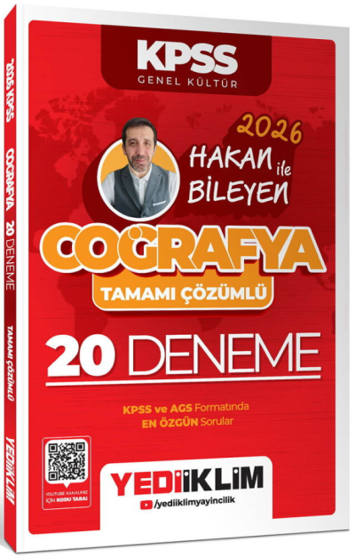 2026 KPSS Coğrafya Tamamı Çözümlü 20 Deneme Yediiklim Yayınları FotokoPink