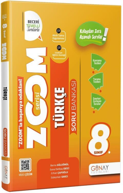 8.Sınıf LGS Yeni Zoom Türkçe Soru Bankası Günay Yayınları FotokoPink
