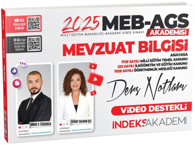 2025 MEB AGS Akademisi Mevzuat Bilgisi Video Ders Notları İndeks Akademi Yayıncılık FotokoPink