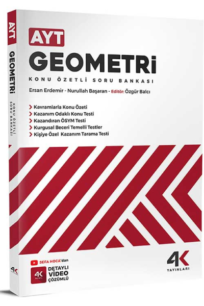 AYT Geometri Konu Özetli Soru Bankası 4K Yayınları FotokoPink