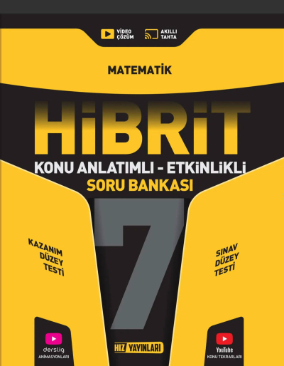 7.Sınıf Matematik HİBRİT Soru Bankası Hız Yayınları FotokoPink