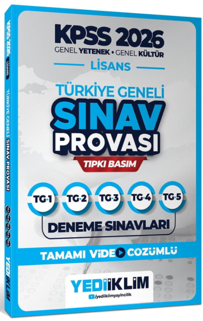 2026 KPSS Lisans GY-GK Türkiye Geneli Sınav Provası Tıpkı Basım Deneme Sınavları Tamamı Video Çözümlü Yediiklim Yayınları (TG1-2-3-4-5) FotokoPink