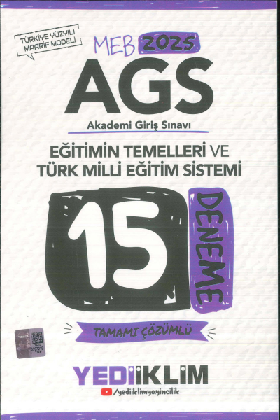 2025 MEB AGS Eğitimin Temelleri ve Türk Milli Eğitim Sistemi Tamamı Çözümlü 15 Deneme Yediiklim Yayınları FotokoPink