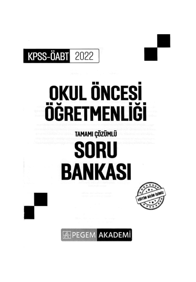 OKUL ÖNCESİ ÖĞRETMENLİĞİ TAMAMI ÇÖZÜMLÜ SORU BANKASI FotokoPink