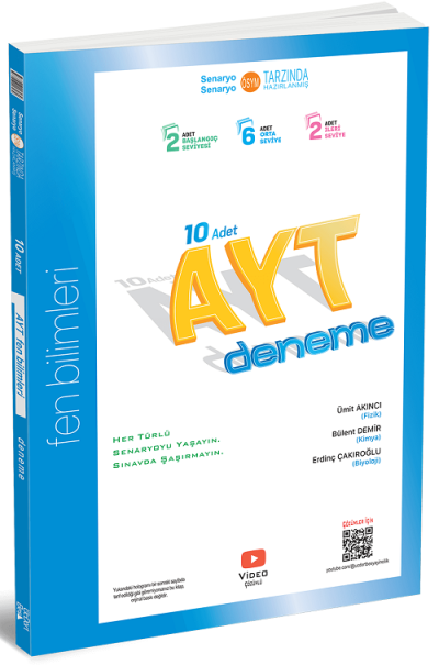 2025 YKS AYT Fen Bilimleri 10 Deneme Çözümlü Üç Dört Beş Yayınları FotokoPink