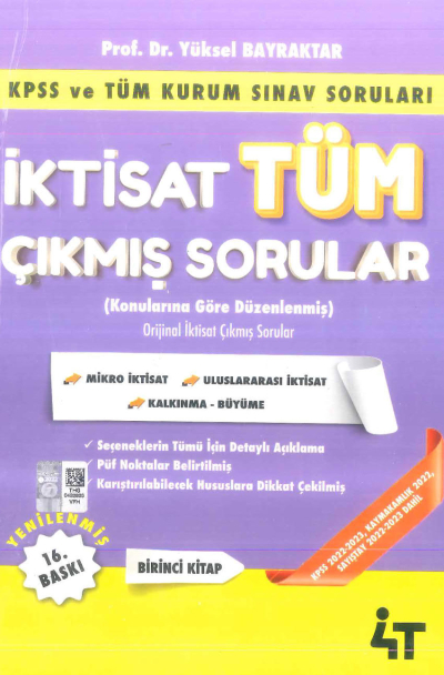 İktisat Tüm Çıkmış Sorular 1. Kitap 4T Yayınevi Yüksel Bayraktar FotokoPink