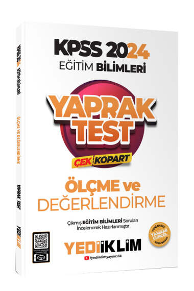 2024 KPSS Eğitim Bilimleri Ölçe ve Değerlendirme Çek Kopart Yaprak Test FotokoPink