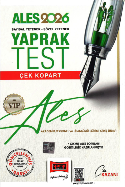 2026 ALES VIP Sayısal-Sözel Yetenek Çek Kopart Yaprak Test Yargı Yayınevi FotokoPink