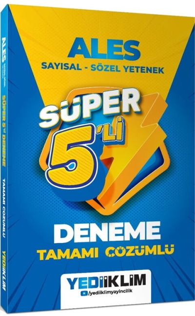 2027 ALES Tamamı Çözümlü Süper 5 li Deneme Yediiklim Yayınları FotokoPink