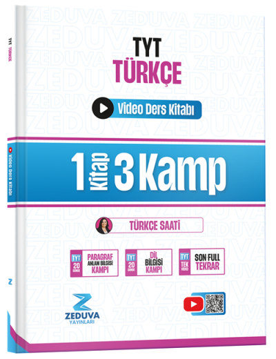 Türkçe Saati TYT Türkçe 1 Kitap 3 Kamp Video Ders Kitabı Zeduva Yayınları FotokoPink