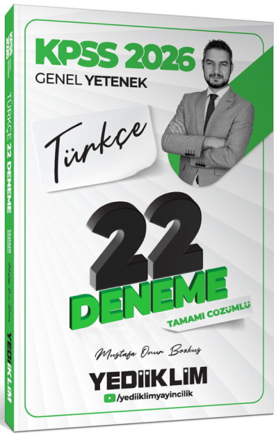 2026 KPSS Genel Yetenek Türkçe Tamamı Çözümlü 22 Deneme Sınavı Yediiklim Yayınları FotokoPink