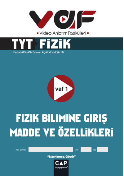 TYT Fizik Video Anlatım Fasikülleri Vaf Yayınları FotokoPink