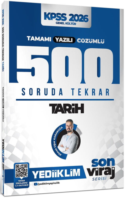Tarih Son Viraj Serisi Tamamı Yazılı Çözümlü 500 Soruda Genel Tekrar Kampı Yediiklim Yayınları FotokoPink