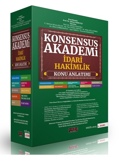 KONSENSUS Akademi İdari Yargı Hakim Yardımcılığı Sınavı Konu Anlatımı Eylül 2024 FotokoPink