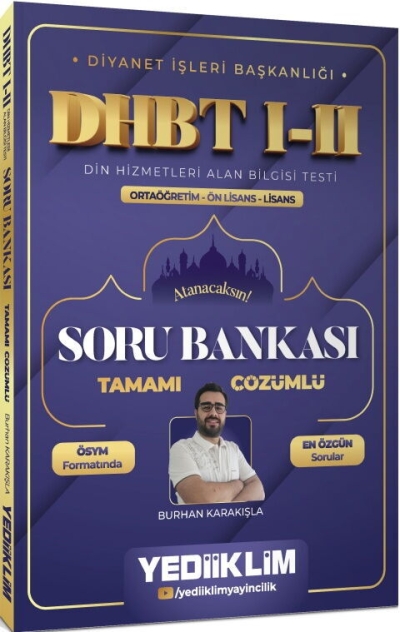 Diyanet İşleri Başkanlığı DHBT I-II Ortaöğretim Ön Lisans Lisans Tamamı Çözümlü Soru Bankası Yediiklim Yayınları FotokoPink