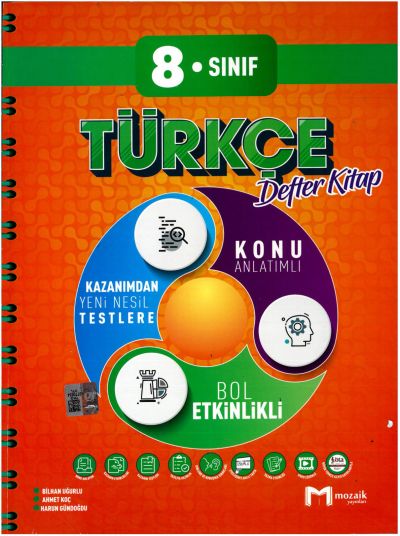 8. Sınıf Türkçe İntro Defter Kitap Mozaik Yayınları FotokoPink