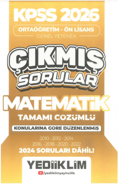 2026 KPSS Ortaöğretim-Önlisans Matematik Konularına Göre Çıkmış Sorular(2024 soruları dahil) Yediiklim Yayınları FotokoPink