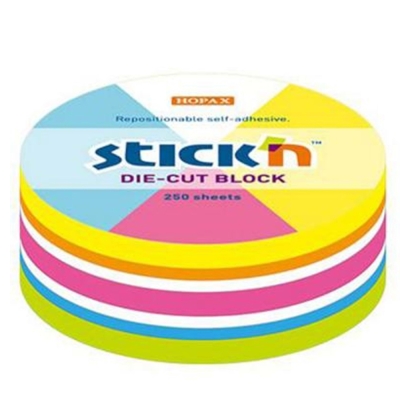 Hopax Stıck'n 21830 Yapışkanlı Yuvarlak Blok Neon 250 Yaprak FotokoPink