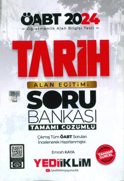 ÖABT TARİH ALAN EĞİTİMİ SORU BANKASI TAMAMI ÇÖZÜMLÜ