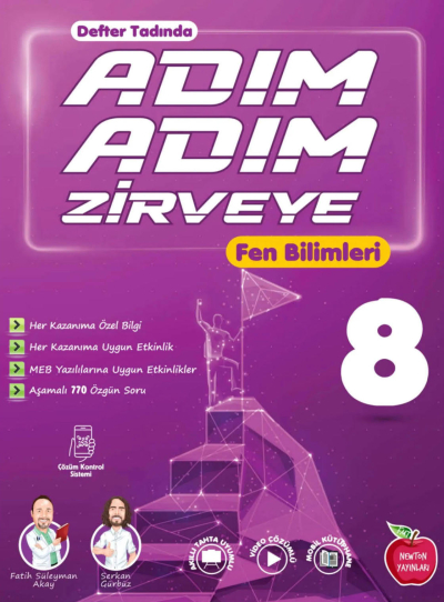 8. Sınıf Adım Adım Zirveye Fen Bilimleri Soru Bankası Newton Yayınları FotokoPink