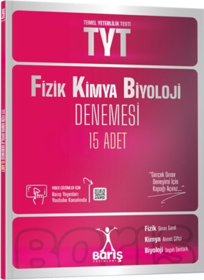 TYT Fizik Kimya Biyoloji Denemesi 15 Adet Barış Yayınları FotokoPink