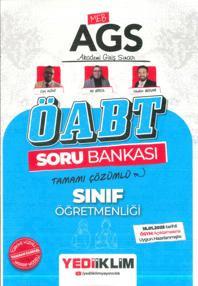 2025 MEB-AGS ÖABT Sınıf Öğretmenliği Soru Bankası Çözümlü Yediiklim Yayınları FotokoPink