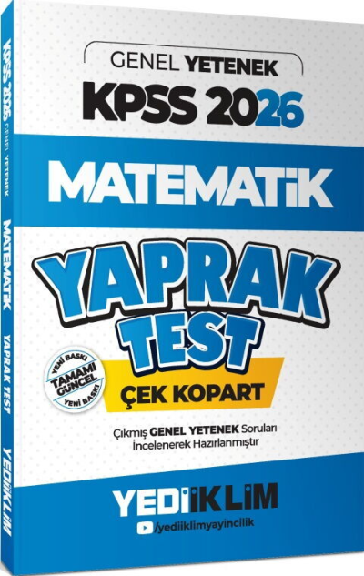 2026 KPSS Genel Yetenek Matematik Çek Kopart Yaprak Test Yediiklim Yayınları