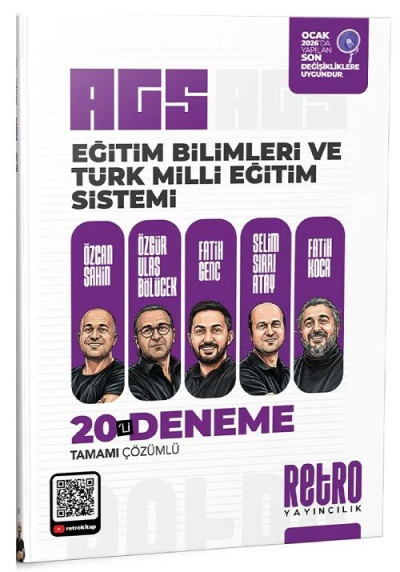 MEB AGS Eğitim Bilimleri Ve Türk Milli Eğitim Sistemi 20 Deneme Retro Yayıncılık FotokoPink