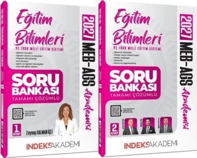 MEB-AGS Akademisi Eğitim Bilimleri ve Türk Milli Eğitim Sistemi Soru Bankası Seti Çözümlü İndeks Akademi Yayıncılık (Cilt 1-2) FotokoPink