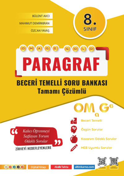 8. Sınıf Omage Gold Paragraf Soru Bankası Omega Yayınları FotokoPink