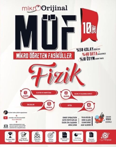 Mikro 10. Sınıf Fizik MÖF Mikro Öğreten Fasiküller Orijinal Yayınları FotokoPink