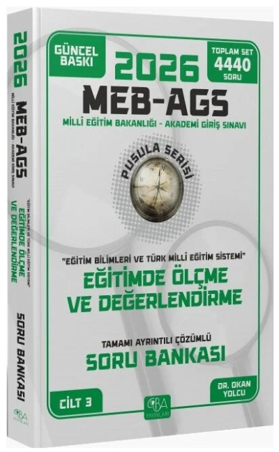 2026 MEB-AGS Eğitim Bilimleri Eğitimde Ölçme ve Değerlendirme Soru Bankası Çözümlü Pusula Serisi CBA Yayınları FotokoPink