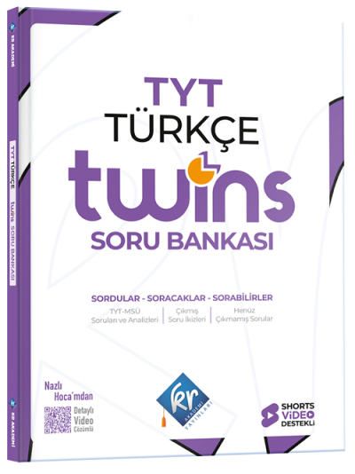 YKS TYT Türkçe Twins Soru Bankası Çözümlü KR Akademi FotokoPink