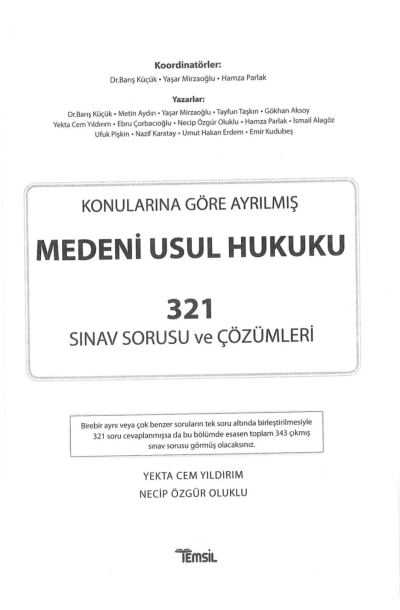 KONULARINA GÖRE AYRILMIŞ MEDENİ USUL HUKUKU 321 SINAV SORUSU VE ÇÖZÜMLERİ FotokoPink