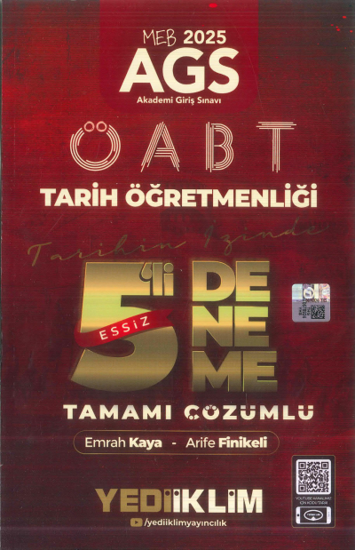 2025 MEB AGS ÖABT Tarih Öğretmenliği Tamamı Çözümlü Tarihin İzinde Eşsiz 5 li Deneme Yediiklim Yayınları FotokoPink