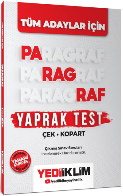 Paragraf Çek Kopart Yaprak Test Yediiklim Yayınları FotokoPink