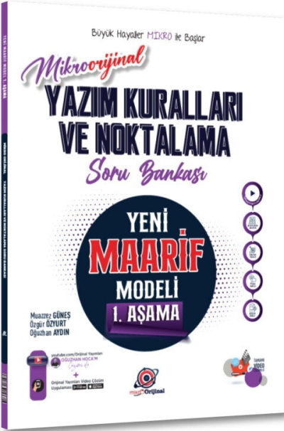 Orijinal Mikro Yazım Kuralları ve Noktalama Maarif Model Soru Bankası Orijinal Yayınları FotokoPink