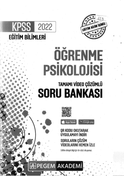 2022 KPSS Eğitim Bilimleri ÖĞRENME PSİKOLOJİSİ SORU BANKASI