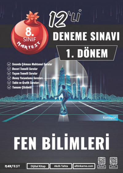 8. Sınıf 1. Dönem Mod 12 Fen Bilimleri Deneme Sınavı Nartest Yayınevi