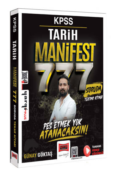 KPSS Tarih MANİFEST 777 Soruda Tekrar Kitabı Çözümlü Günay Göktaş Yargı Yayınları FotokoPink