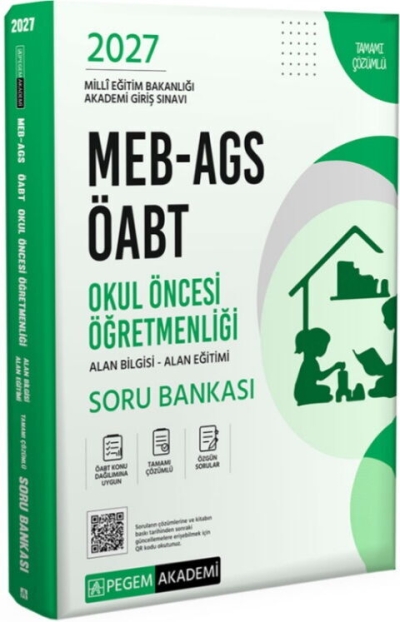 ÖABT MEB-AGS Okul Öncesi Öğretmenliği Soru Bankası Çözümlü Pegem Akademi Yayınları FotokoPink