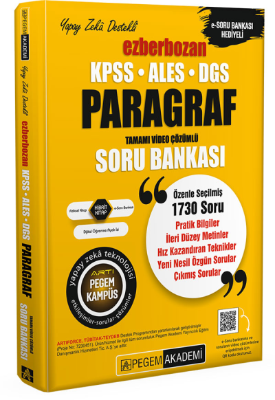 2026 AGS-KPSS-ALES-DGS Ezberbozan Paragraf Tamamı Video Çözümlü Soru Bankası Pegem Akademi Yayıncılık FotokoPink