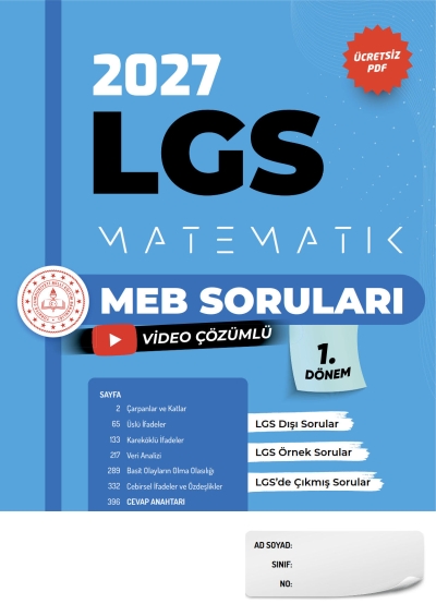 2027 LGS Matematik MEB Soruları 1. Dönem FotokoPink
