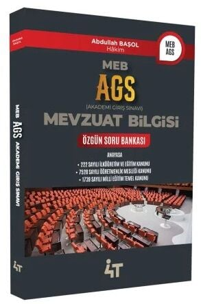 2025 MEB AGS Mevzuat Bilgisi Özgün Soru Bankası 4T Yayınları FotokoPink