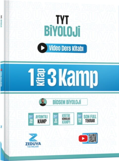 Biosem TYT Biyoloji 1 Kitap 3 Kamp Video Ders Kitabı Zeduva Yayınları FotokoPink