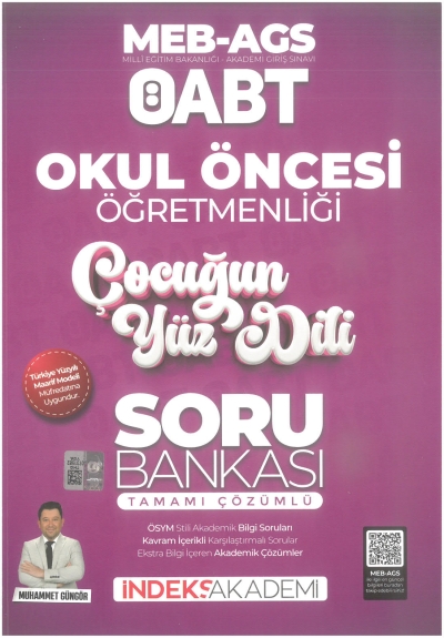 ÖABT Okul Öncesi Öğretmenliği Çocuğun Yüz Dili Soru Bankası Çözümlü İndeks Akademi Yayıncılık FotokoPink