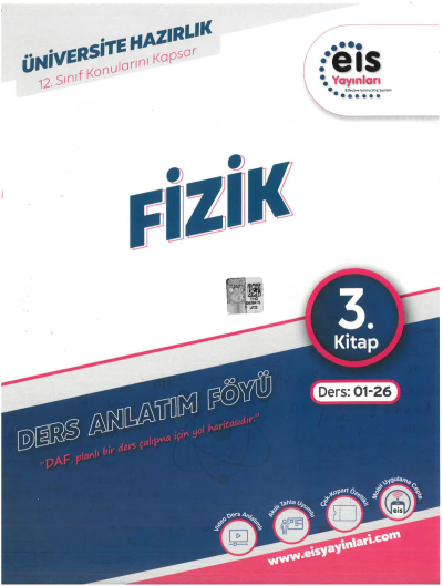 YKS - Mavi Set - DAF - Fizik - 3. Kitap Eis Yayınları Ders:01-26 12. Sınıf Konularını Kapsar FotokoPink